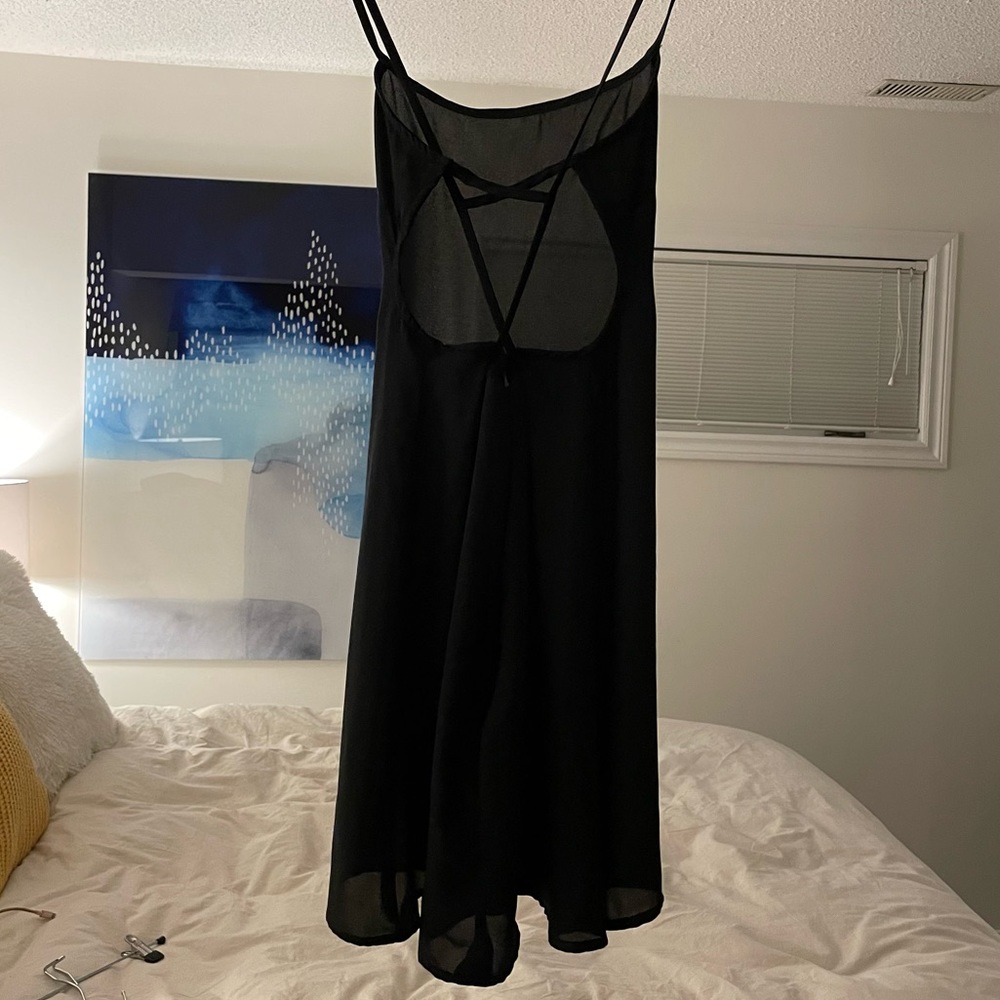 Brandy Melville Black strappy open-back mini dress
